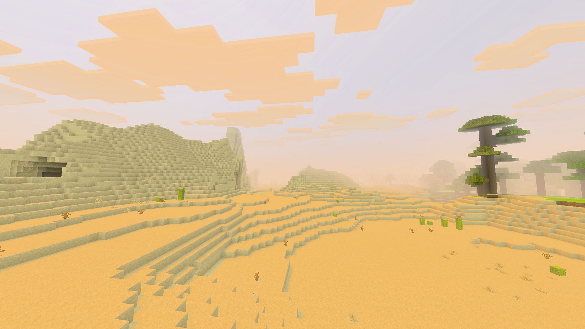 The fog overhaul in Minecraft Java adds much-needed atmosphere to biomes like deserts and badlands (Image via Sportskeeda Gaming || Mojang Studios)